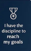 Motivational poster with a medal icon and text on a dark blue background
